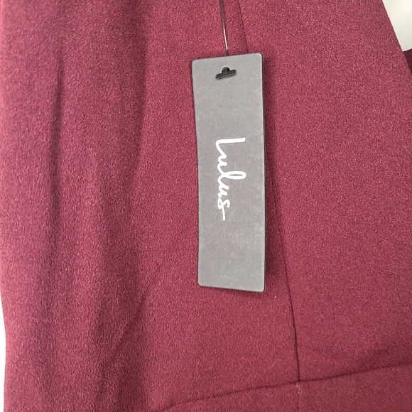 Lulus Burgundy One-Shoulder Cutout Asymmetrical Dress Size Medium - Picture 8 of 12